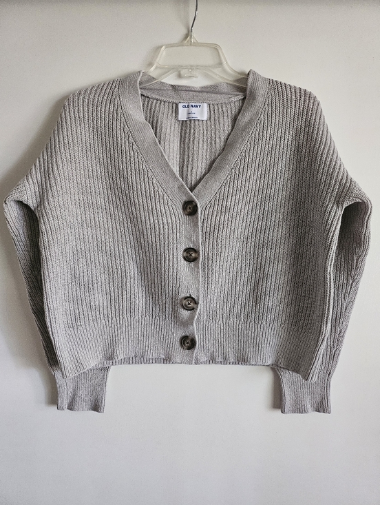 Old Navy Sweaters - Old Navy Cotton and Linen-Blend Shaker-Stitch Cardigan Sweater Womens size Small